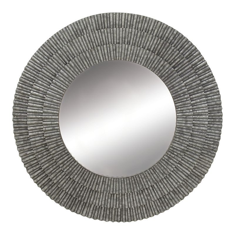 Stella & Eve Modern Corrugated Wall Mirror, Grey, XLARGE