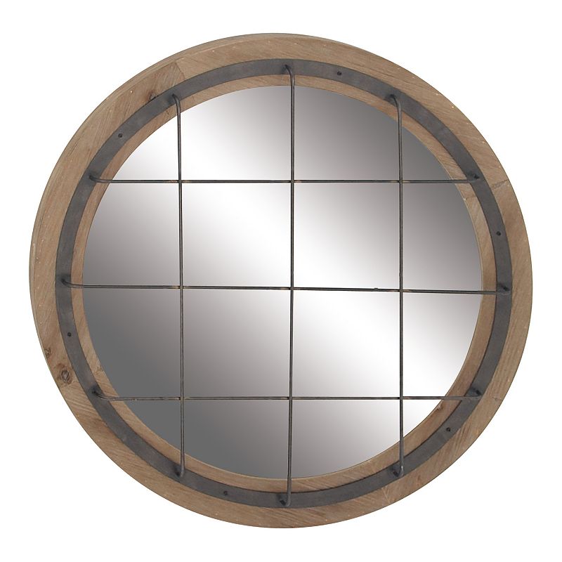 DecMode 31  x 31  Brown Wall Mirror with Grid