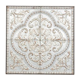 Stella & Eve Traditional Four Tile Quatrefoil Wall Decor