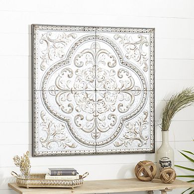Stella & Eve Traditional Four Tile Quatrefoil Wall Decor
