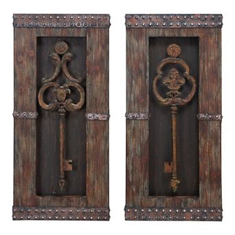 Stella & Eve Rustic Key Wall Decor 2 pc Set