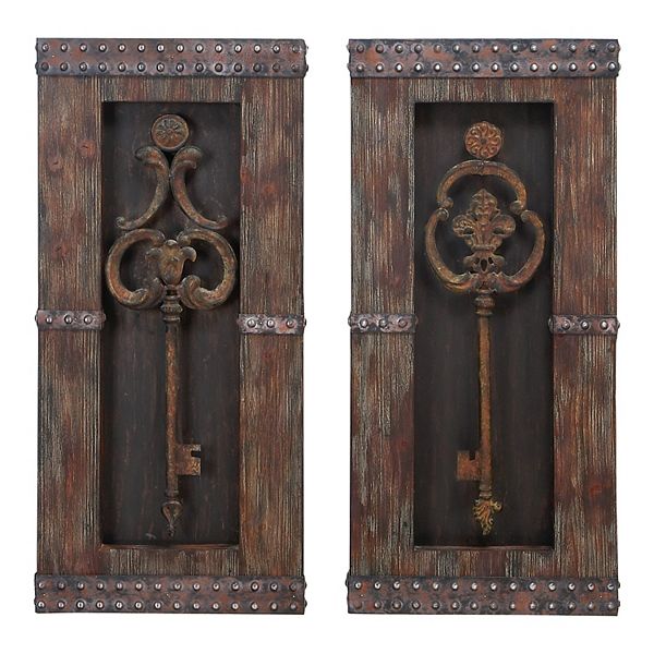 Stella & Eve Rustic Key Wall Decor 2piece Set