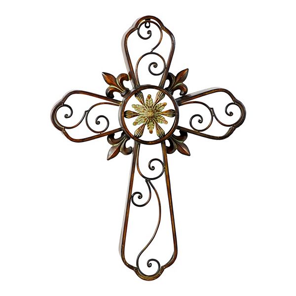 Stella & Eve Fleur-De-Lis Cross Wall Decor