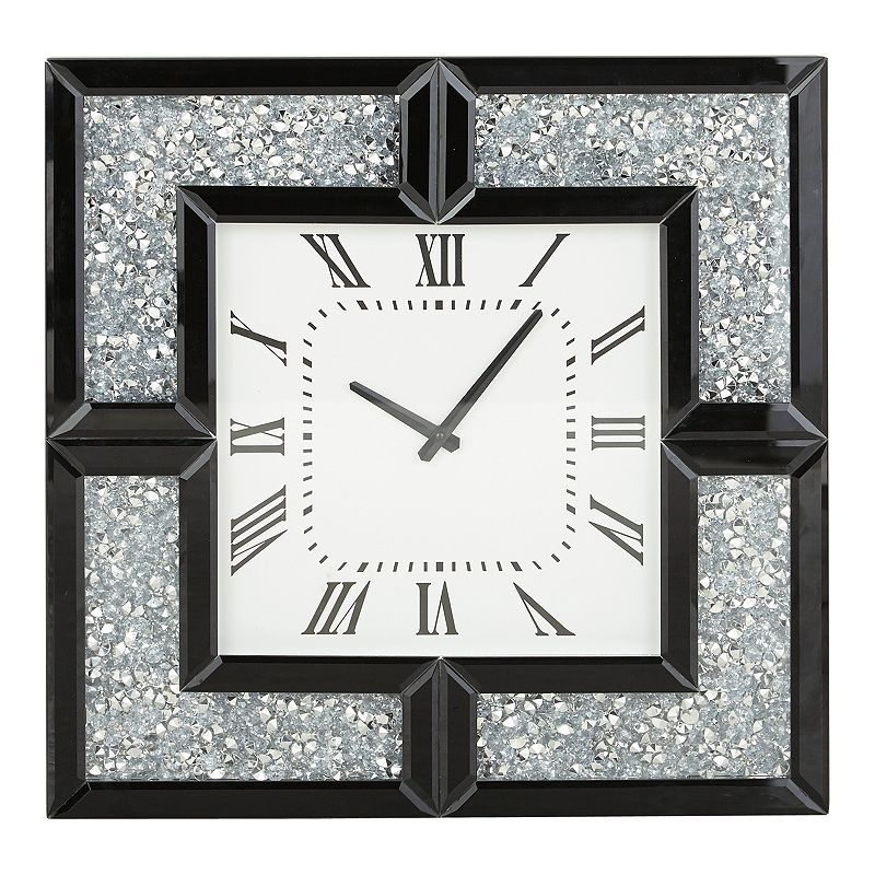 Stella & Eve Sparkle Square Wall Clock, Black, Large