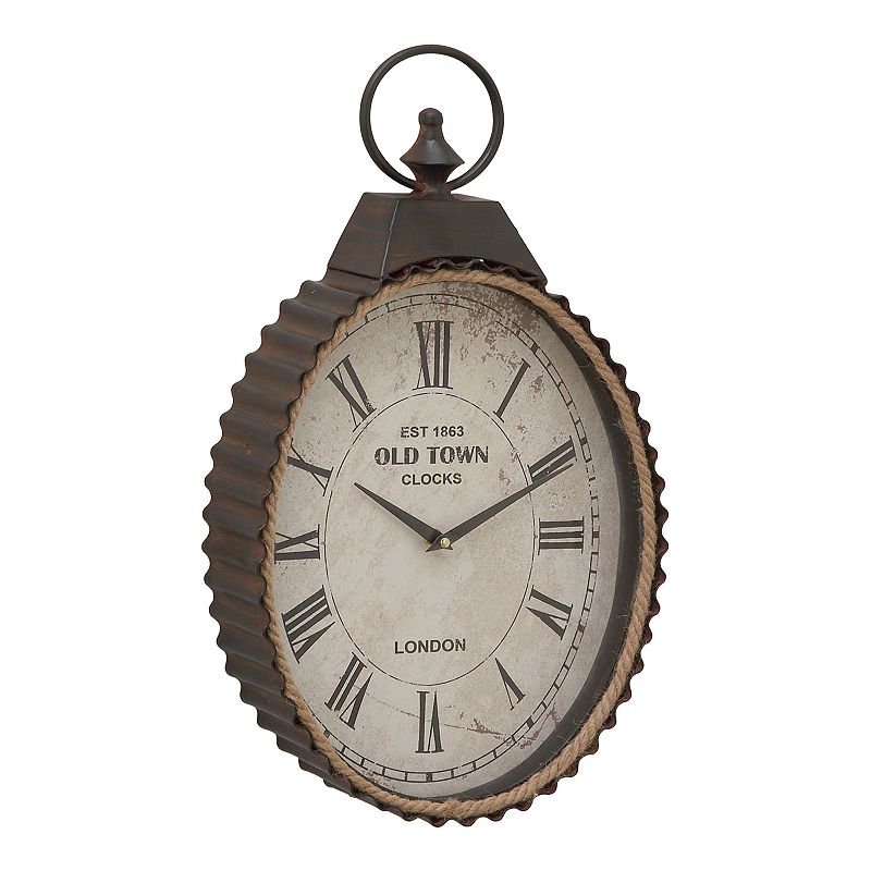 Stella & Eve Corrugated Old Town Wall Clock, Black, Large