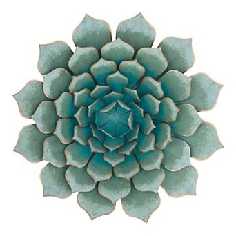 Stella & Eve Metallic Teal Floral Wall Decor