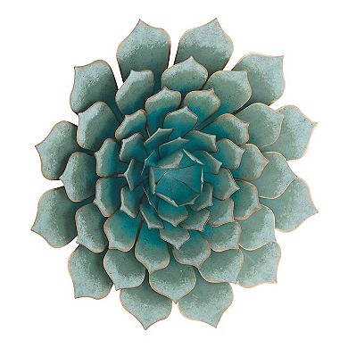 Stella & Eve Metallic Teal Floral Wall Decor