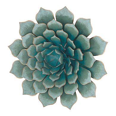 Stella & Eve Metallic Teal Floral Wall Decor