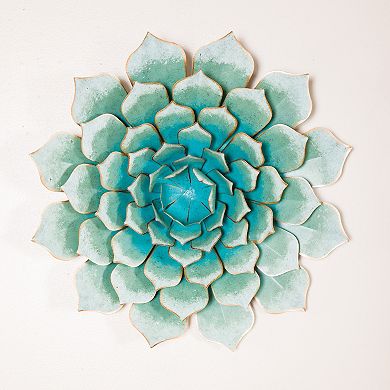 Stella & Eve Metallic Teal Floral Wall Decor