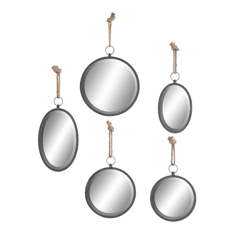 Stella & Eve Floating Mirror Wall Decor 5-piece Set, Grey, Large