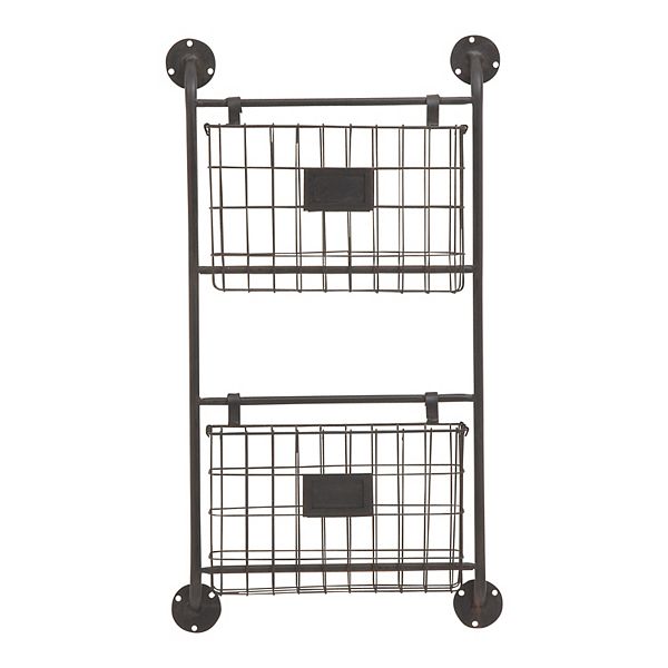 Stella & Eve Industrial 2-Tier Basket Wall Decor