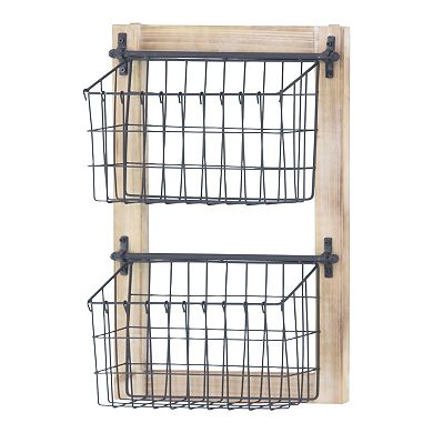 Stella & Eve Farmhouse 2-Tier Large Basket Wall Decor