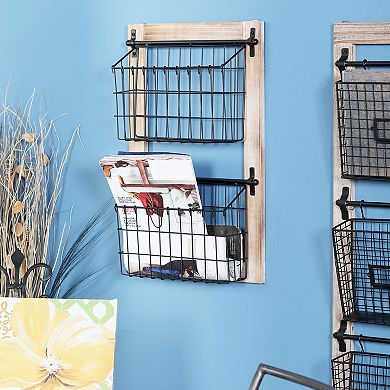 Stella & Eve Farmhouse 2-Tier Large Basket Wall Decor