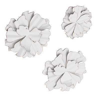 Stella & Eve White Floral Wall Decor 3-piece Set
