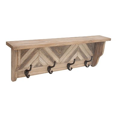 Stella & Eve Chevron 4-Hook Wall Shelf