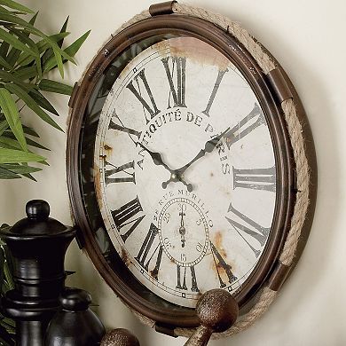 Stella & Eve Distressed Rope Wall Clock