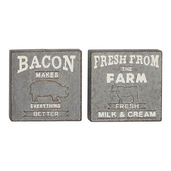 Stella & Eve Farmhouse Galvanized Wall Decor 2 pc Set