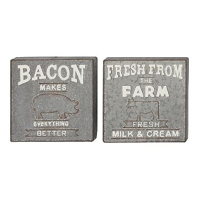 Stella & Eve Farmhouse Galvanized Wall Decor 2-piece Set