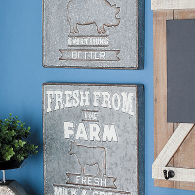 Stella & Eve Farmhouse Galvanized Wall Decor 2-piece Set