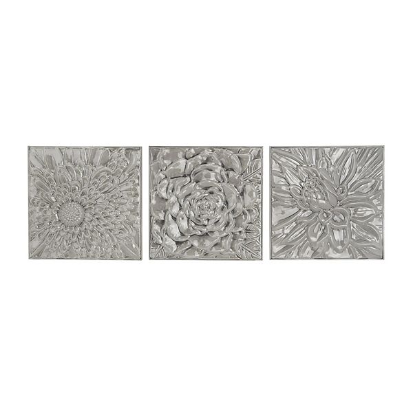 Stella & Eve 3-pack Contemporary Glazed Iron Wall Decor