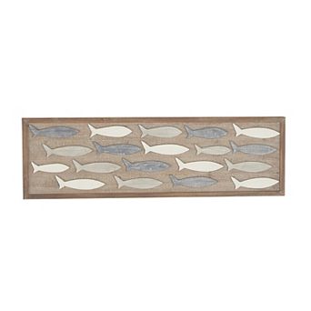 Stella & Eve Coastal School of Fish Wooden Wall Panel