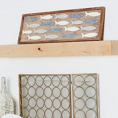 Stella & Eve Coastal School of Fish Wooden Wall Panel