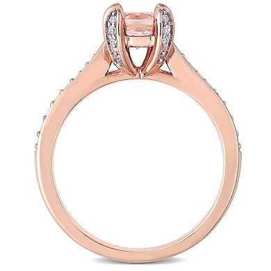 Stella Grace 14k Rose Gold Morganite & 1/5 Carat T.W. Diamond Engagement Ring