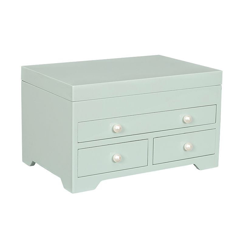 Mele and Co Renatta Wooden Jewelry Box, Women's, Seafoam