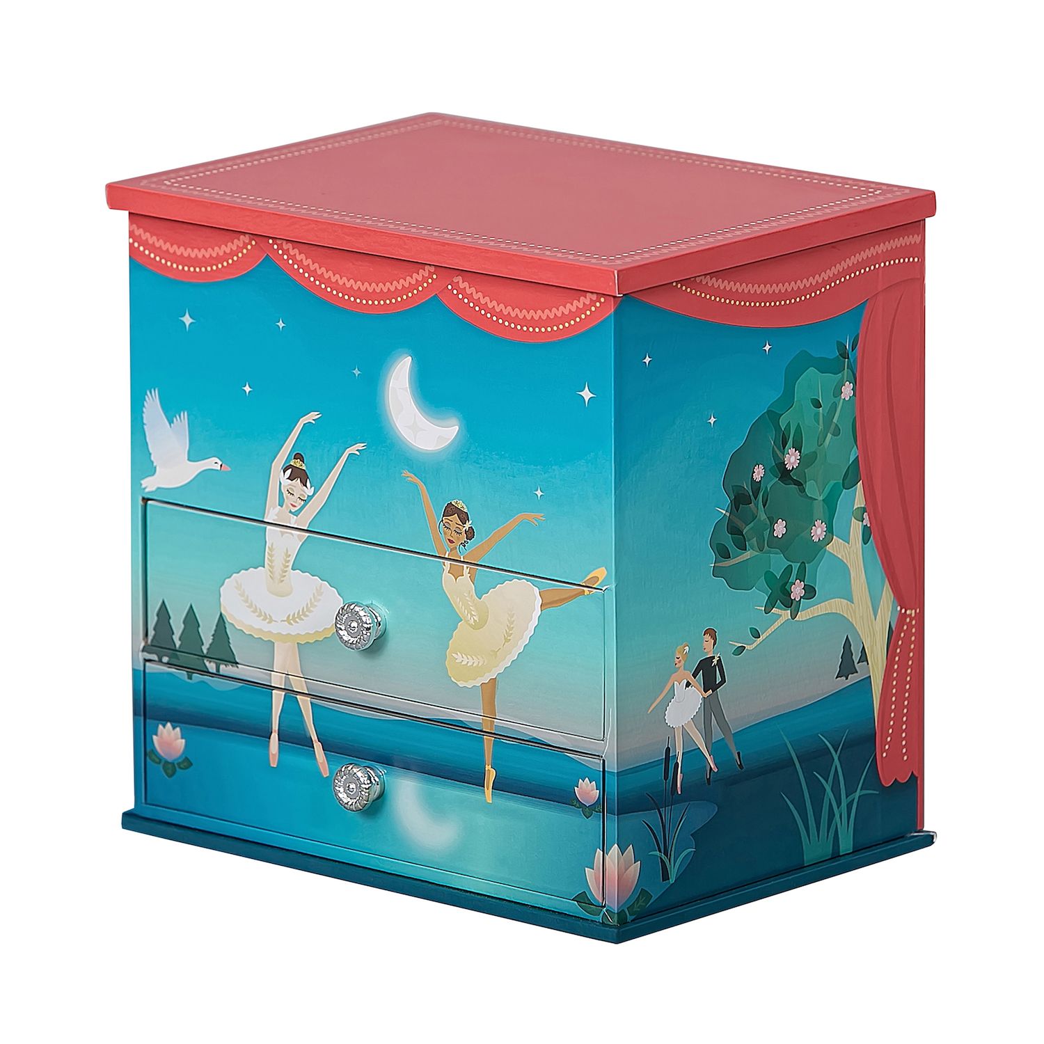 Mele & Co. Liliana Musical Ballerina Jewelry Box With Twirling Dancer & Necklace Carousel, Lilac