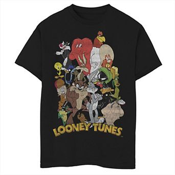 Boys 6-20 Looney Tunes Group Shot Character Stack Graphic Tee
