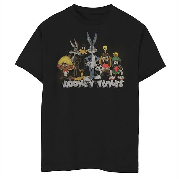 Boys 8-20 Looney Tunes Group Shot Distressed Portrait Graphic Tee