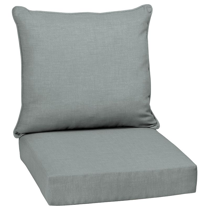 Arden Selections Texture 2-pack Outdoor Deep Seat Cushion Set, Grey, 24X24
