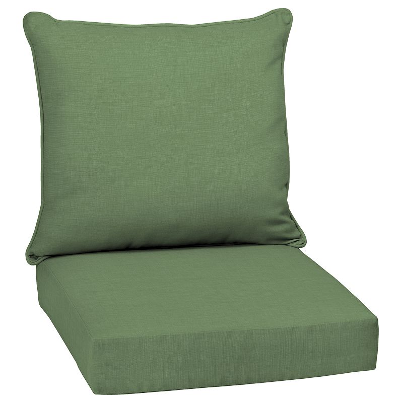 Arden Selections Texture 2-pack Outdoor Deep Seat Cushion Set, Green, 24X24
