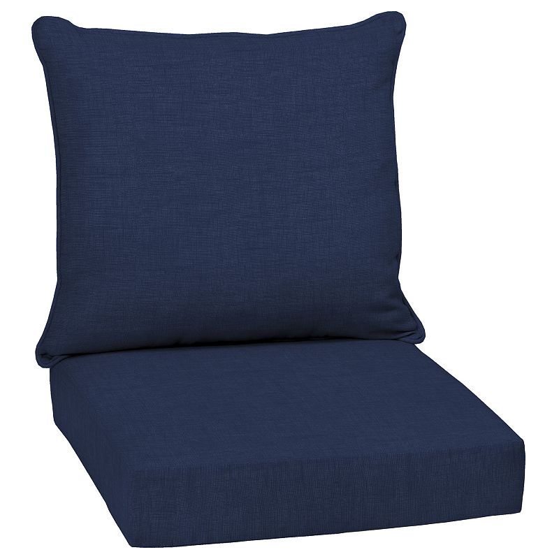 Arden Selections Texture 2-pack Outdoor Deep Seat Cushion Set, Blue, 24X24