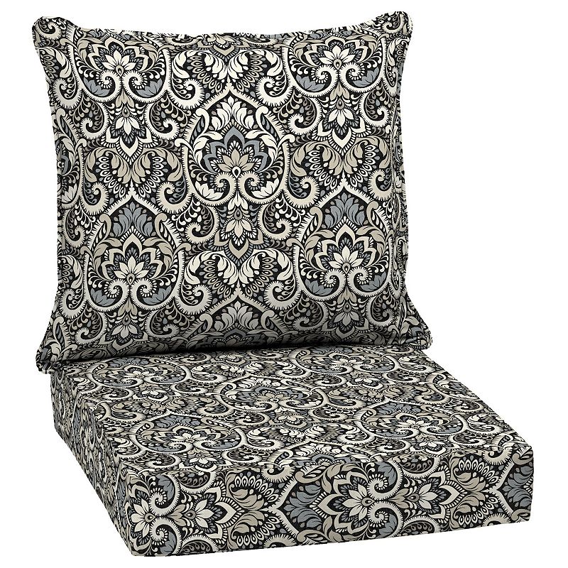 Arden Selections 2-pack Outdoor Conversation Set Cushion Set, Black, 24X24