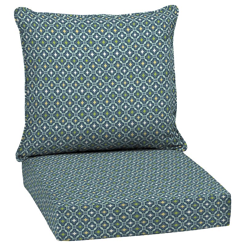 Arden Selections Outdoor Deep Seat Cushion Set  24 x 24  Water Repellent  Fade Resistant  Deep Seat Bottom and Back Cushion for Chair  Sofa  and Couch  24 x 24  Alana Tile