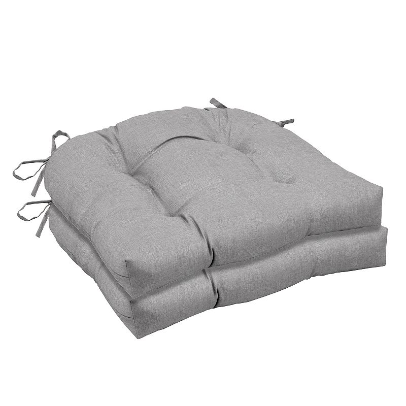 Arden Selections 2-pack Outdoor Tufted Seat Cushion Set, Grey, 18X20