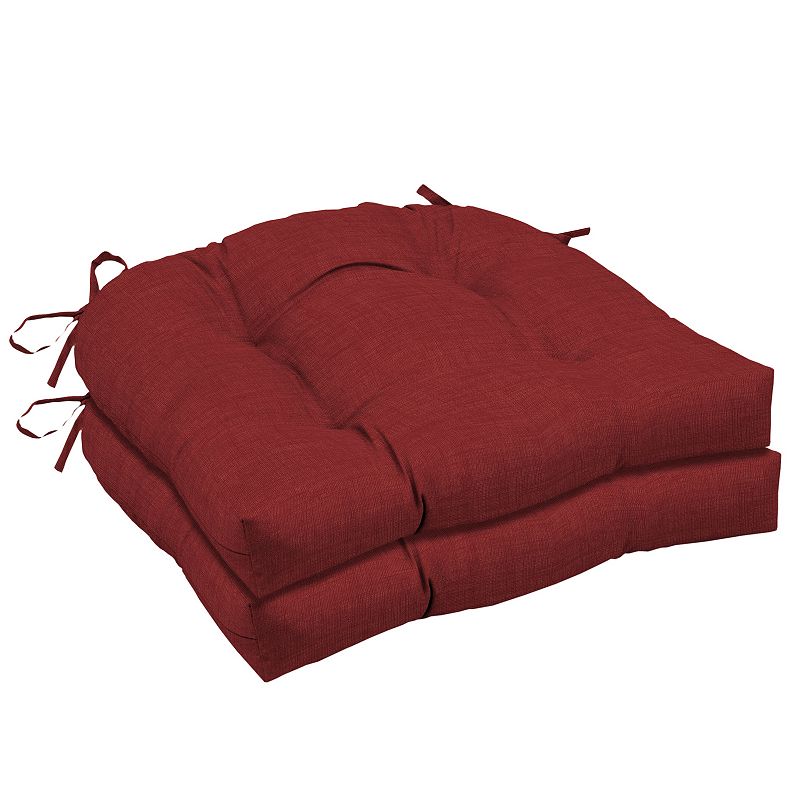 Arden Selections 2-pack Outdoor Wicker Seat Cushion Set, Red, 18X20