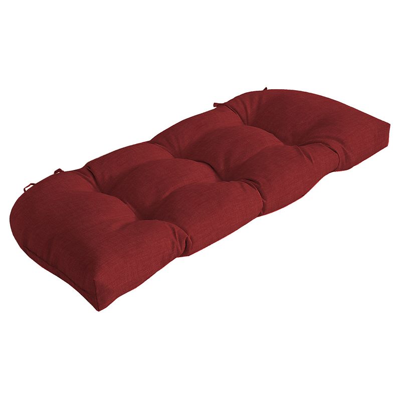Arden Selections Outdoor Wicker Settee Cushion, Red, 18X41.5