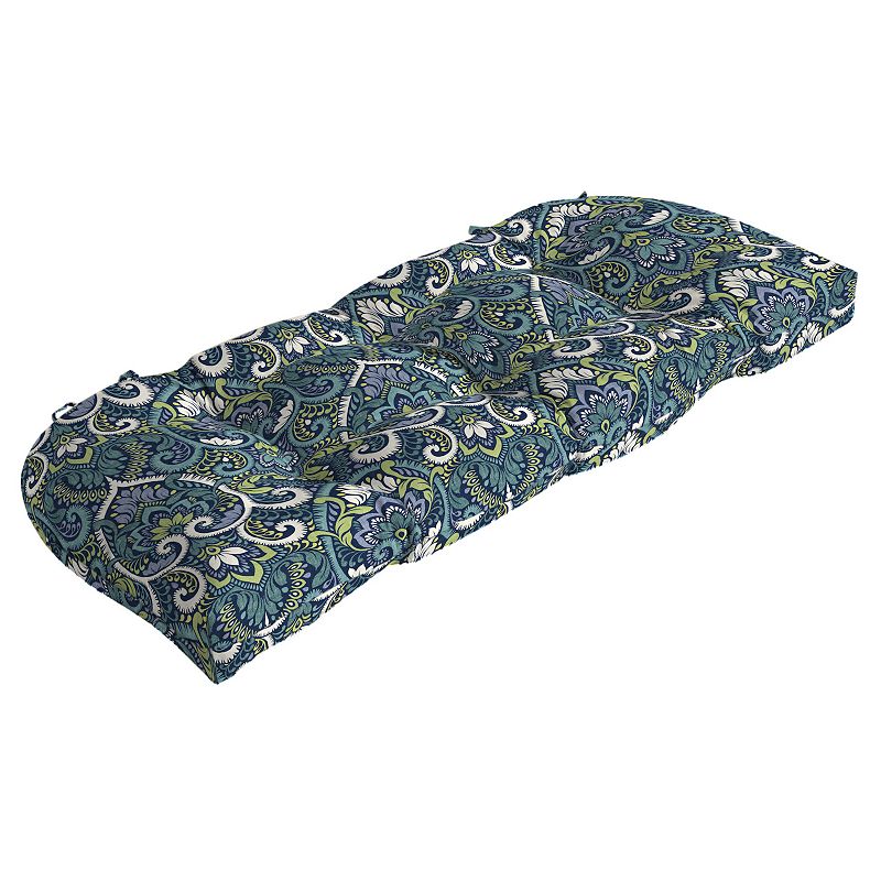 Arden Selections Outdoor Wicker Settee Cushion, Blue, 18X41.5