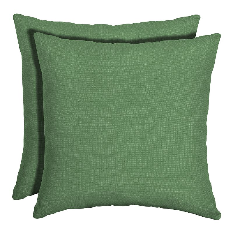 Arden Selections Texture 2-pack Outdoor Square Pillow Set, Green, 16X16