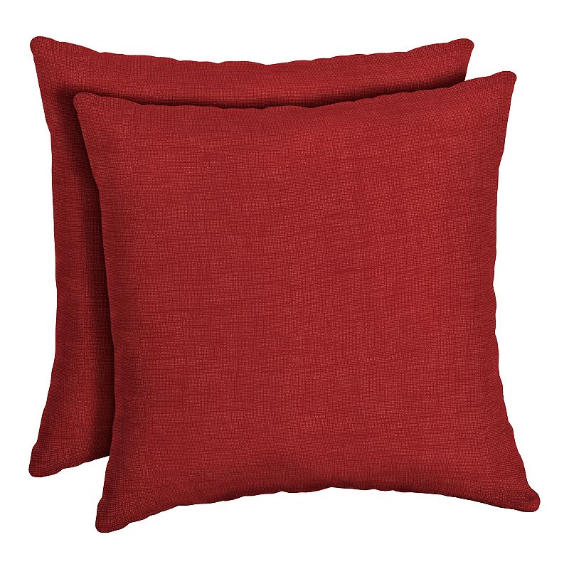 Arden Selections Texture 2-pack Outdoor Square Pillow Set, Red, 16X16