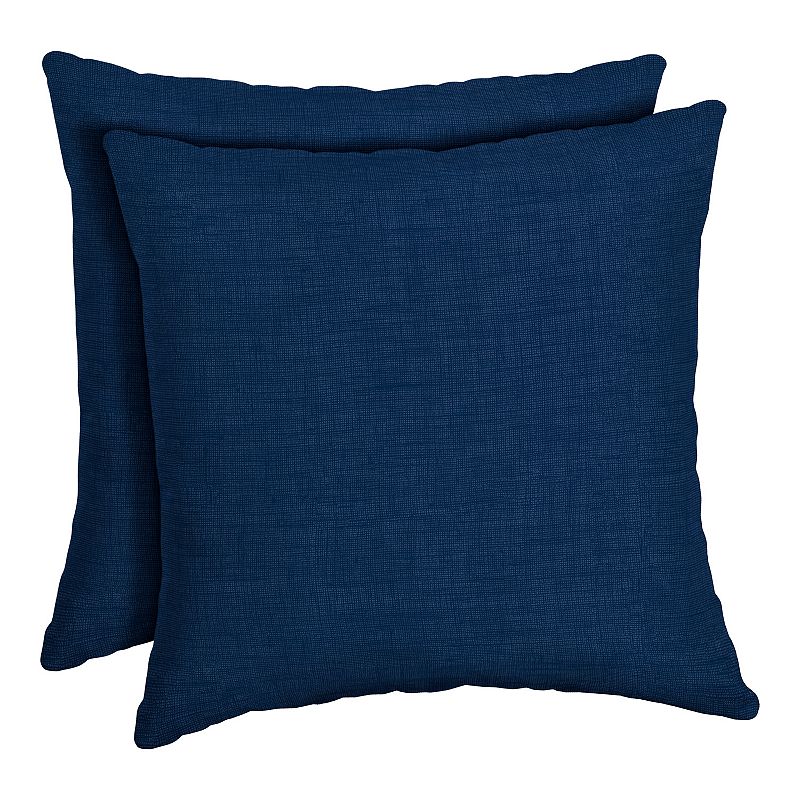 Arden Selections Texture 2-pack Outdoor Square Pillow Set, Blue, 16X16