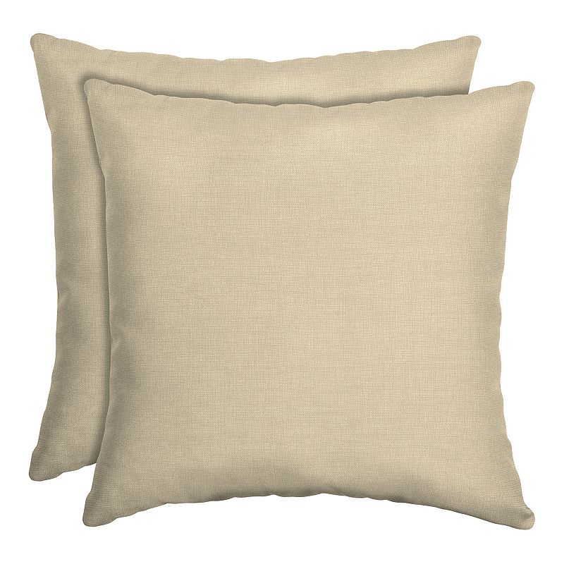 Arden Selections Texture 2-pack Outdoor Square Pillow Set, Beig/Green, 16X1