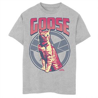 Boys 8-20 Marvel Captain Marvel Goose Tonal Portrait Symbol Graphic Tee