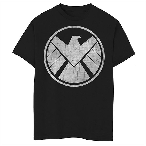 Boys 8 Marvel Agents Of S H I E L D Grungy Logo Vintage Graphic Tee