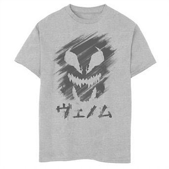 Boys 8-20 Marvel Venom Kanji Face Brush Strokes Graphic Tee