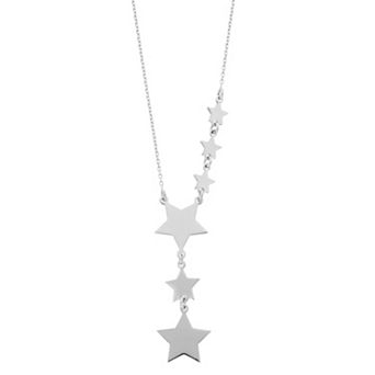 Sterling Silver Six Star Necklace