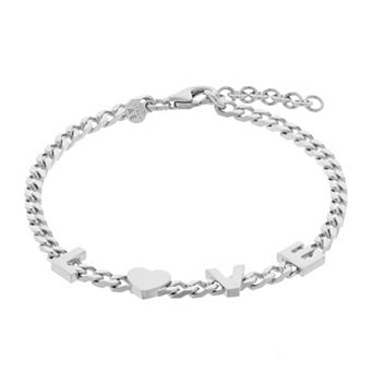 Sterling Silver L-O-V-E Chain Bracelet