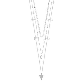 Sterling Silver Multi Strand Celestial Necklace